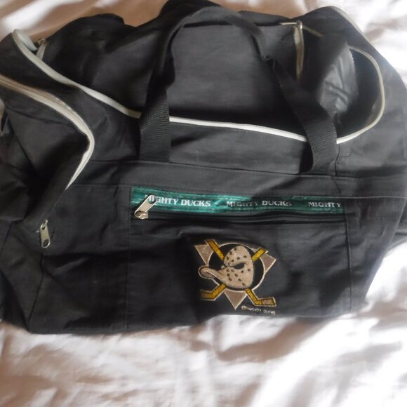 Mighty Ducks Small Black Duffle Bag Small NO Shoulder Strap - Picture 2 of 9